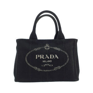 Prada Canapa Tote Bag black canvas